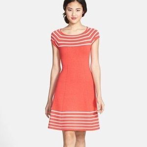 Eliza J coral salmon knit dress small